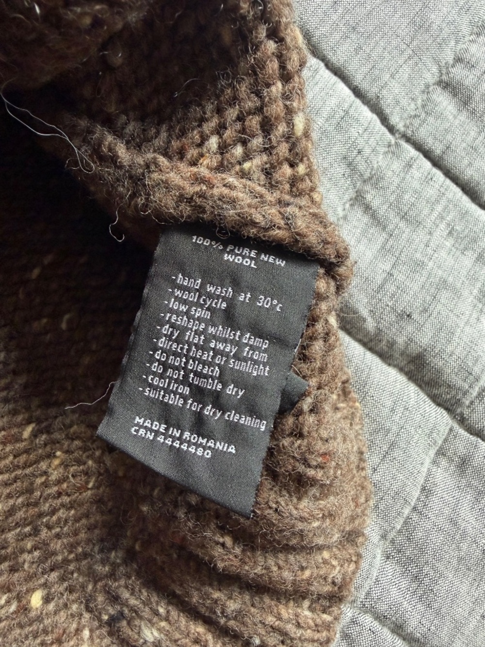 Finisterre Men's Bundoran Jumper Thick Sweater - Speckled Tobacco Brown - M - Picture 4 of 4